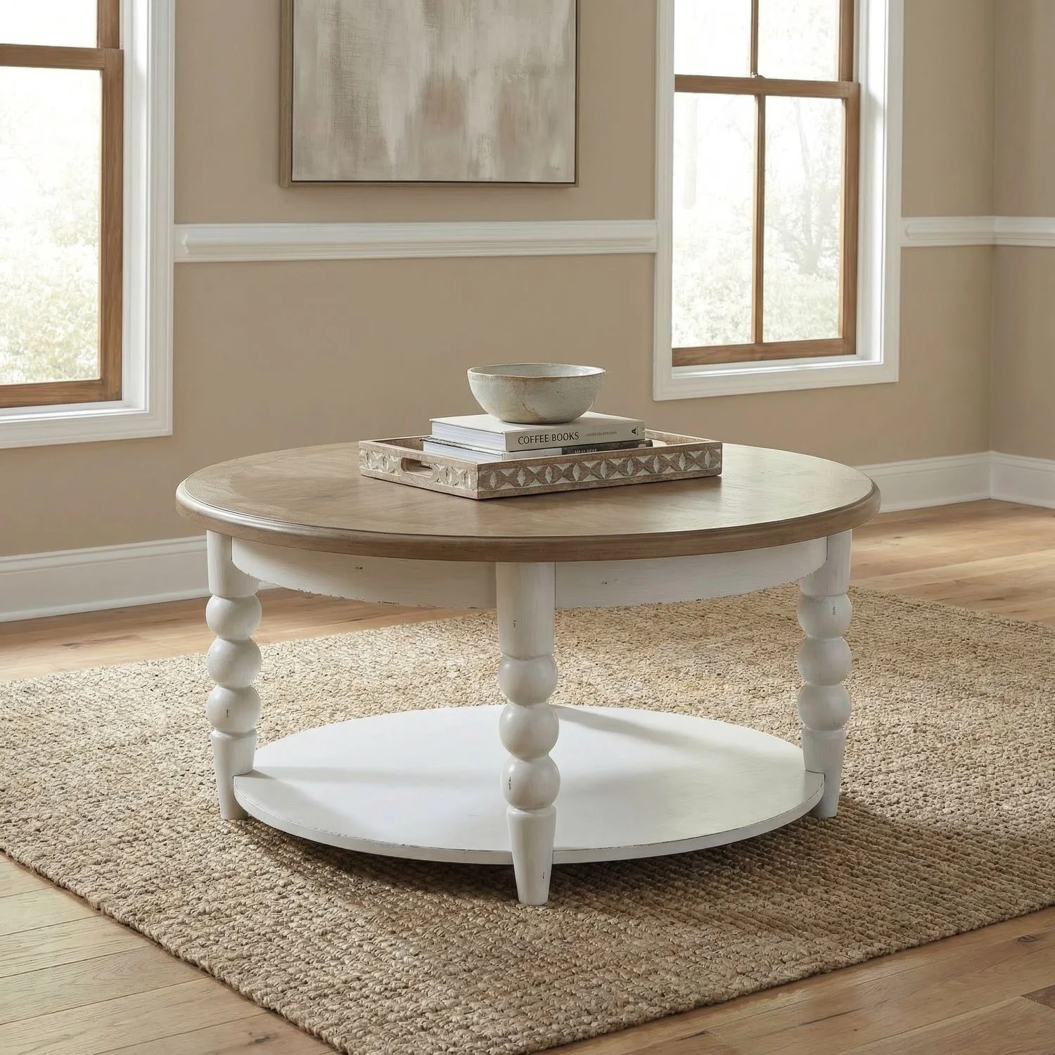 Turnberry Park – Round Cocktail Table – Washed White