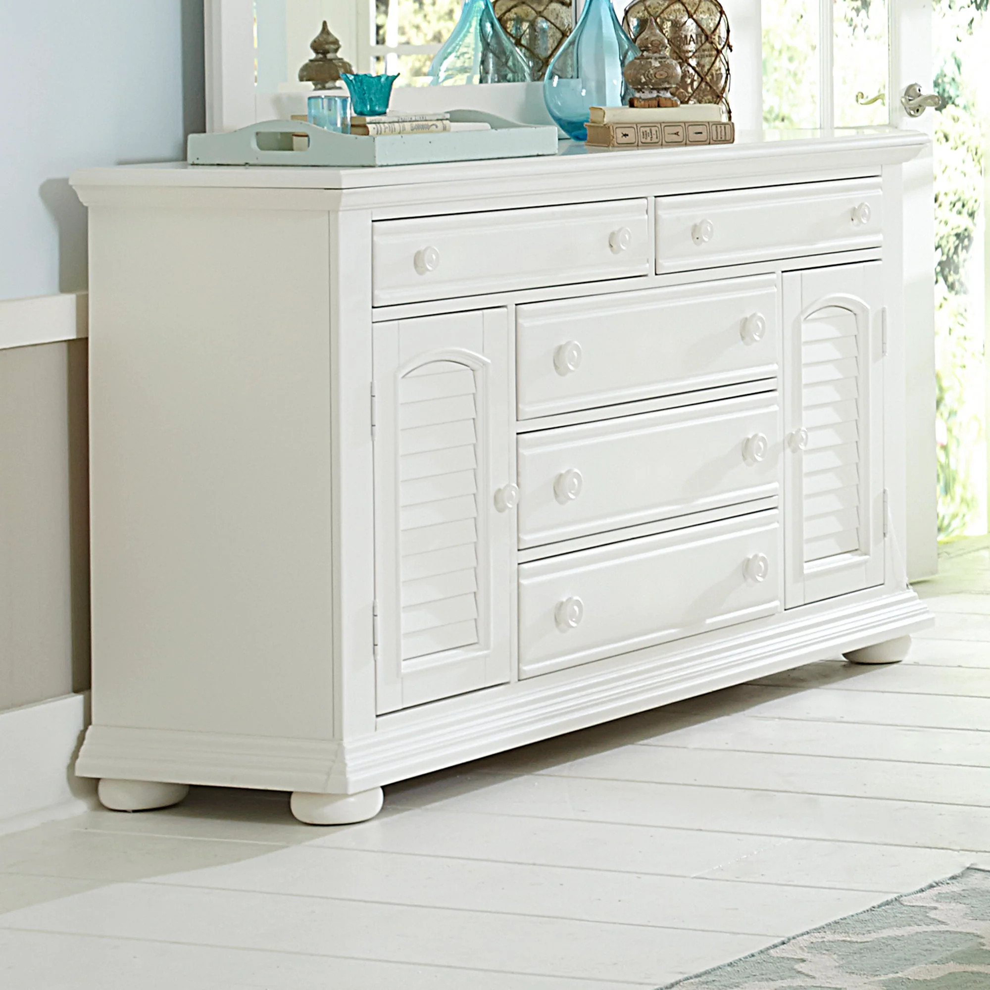 Summer House - 2 Door 5 Drawer Dresser - Oyster White - Image 3