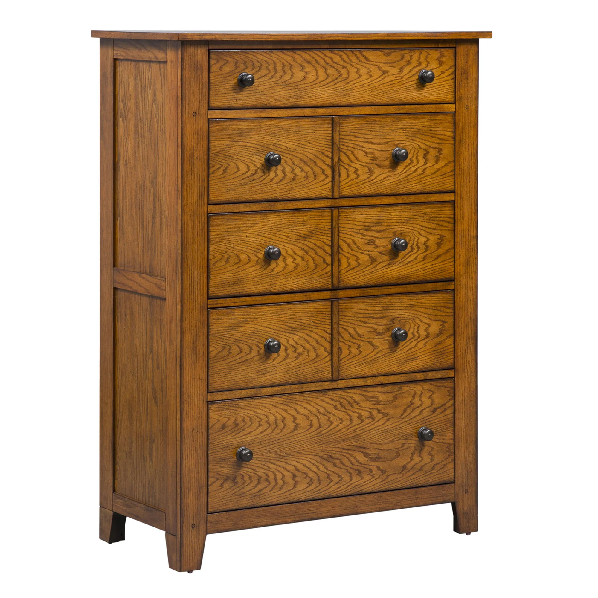 Grandpas Cabin - 5 Drawer Chest - Aged Oak - Image 3