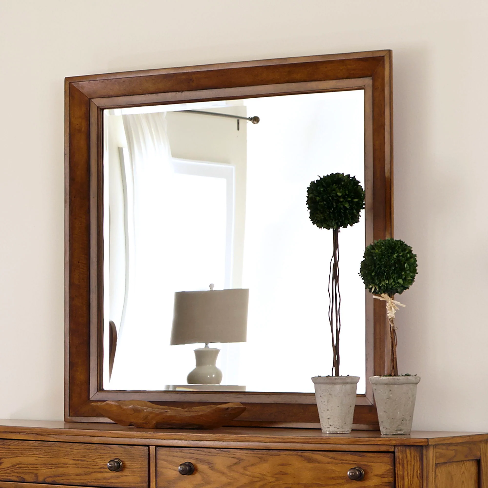 Grandpas Cabin - 42" Mirror - Aged Oak - Image 1