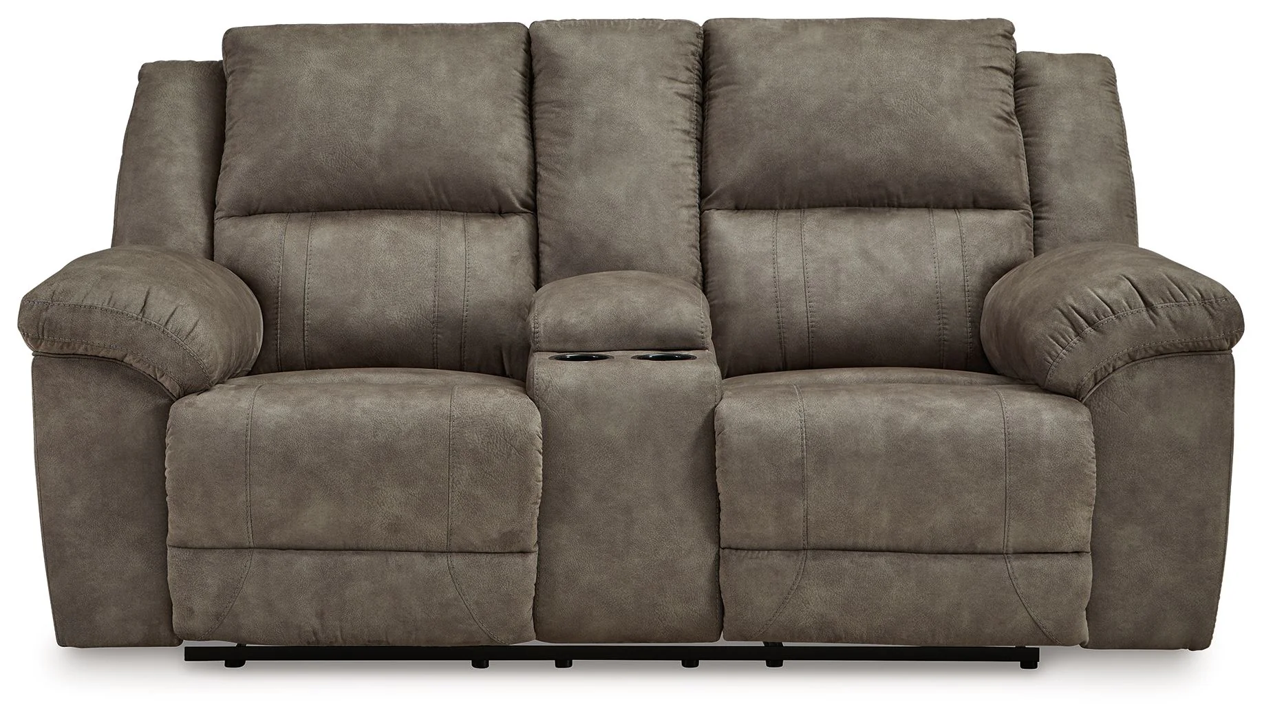 Laresview - Dbl Reclining Loveseat with Console - Fossil - Image 2
