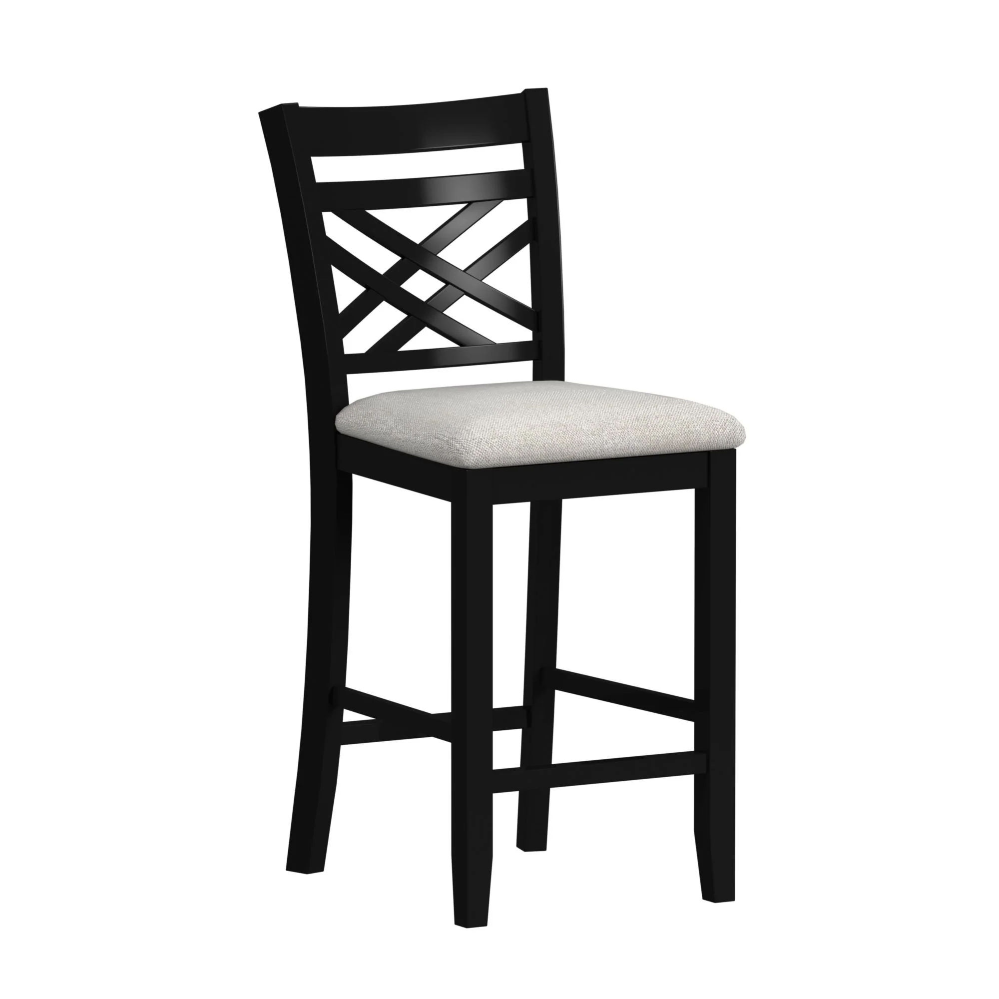 Brooks - 5 Piece Counter Set With Table And 4 Upholstered Seat & Wood Back Chairs - Medium Brown & Black - Image 2