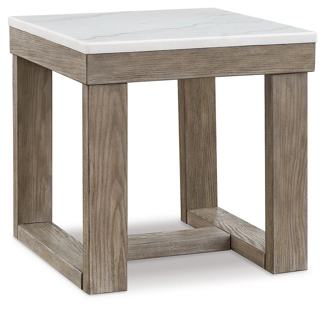 Loyaska - Square End Table - Brown / Ivory - Image 1