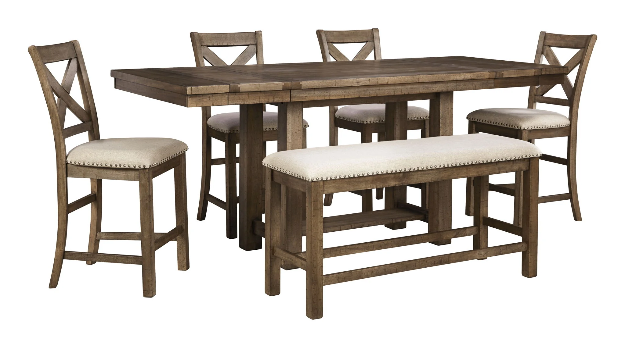 Moriville - Rectangular Dining Room Counter Extension Table - Grayish Brown - Image 2