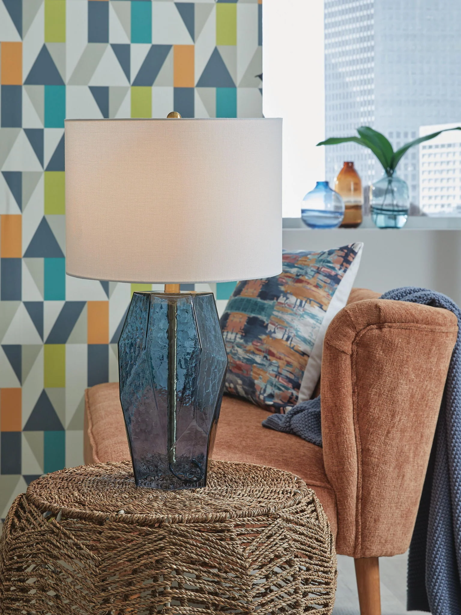 Tallow - Glass Table Lamp - Blue - Image 3