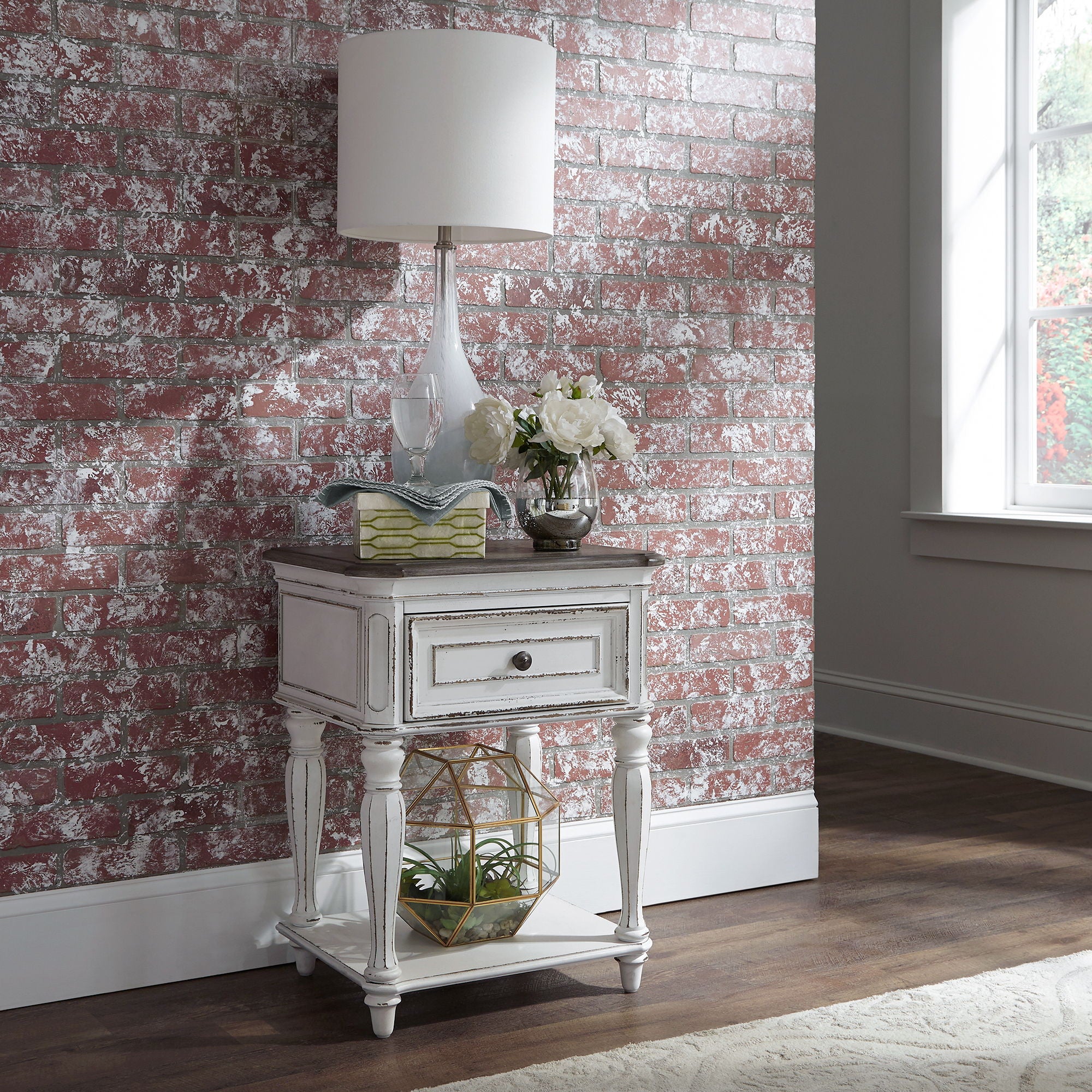 Magnolia Manor - Leg Nightstand - Antique White - Image 2
