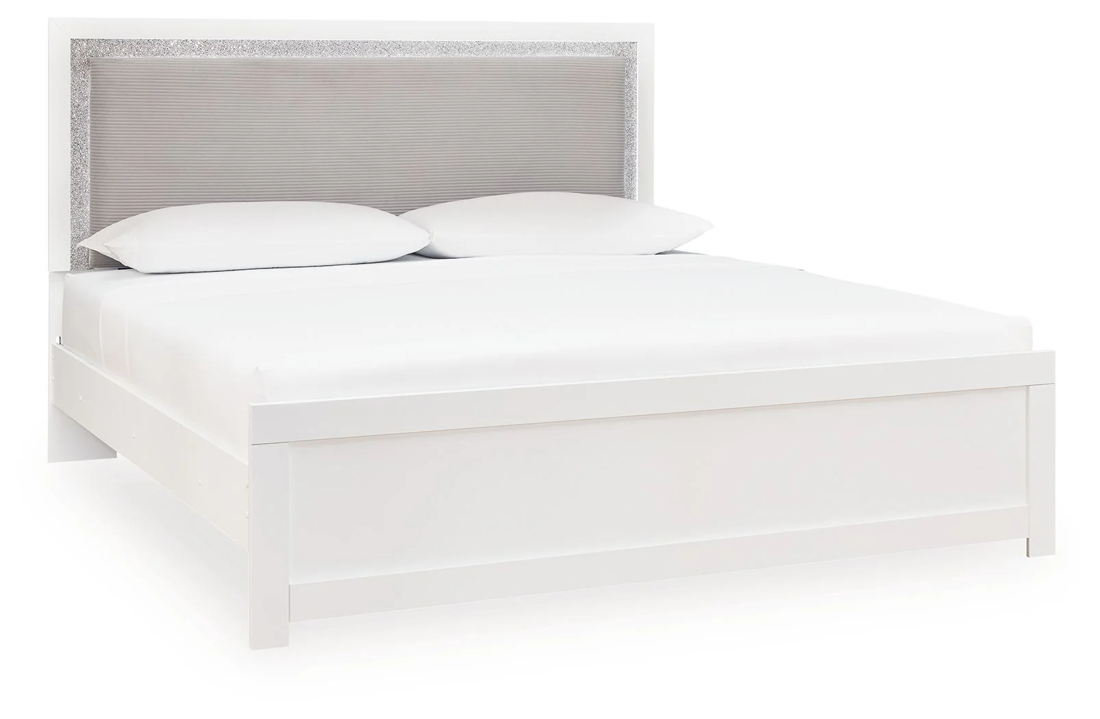 Maeling - King Upholstered Panel Bed - White - Image 1