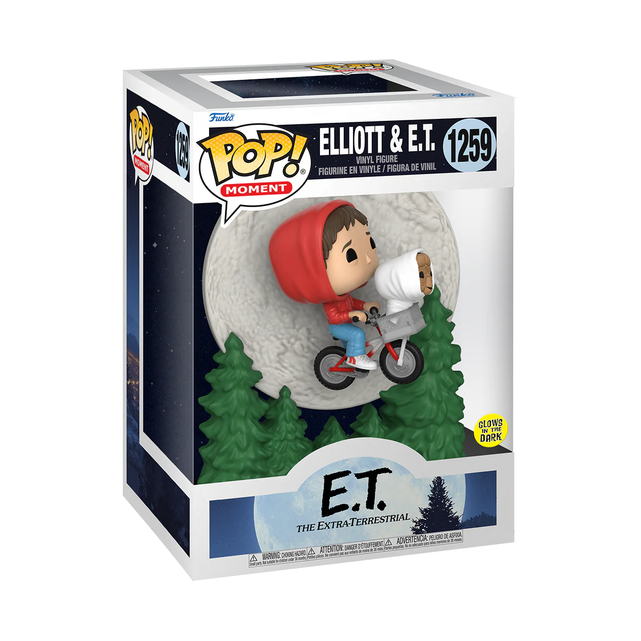 Funko Pop! Moment: E.T. The Extra-Terrestrial - Elliott and E.T. Flying #1259 Glow-in-the-Dark - Image 2