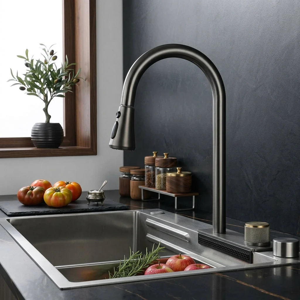 Elegant Stainless Steel Waterfall Kitchen Sink - Image 2
