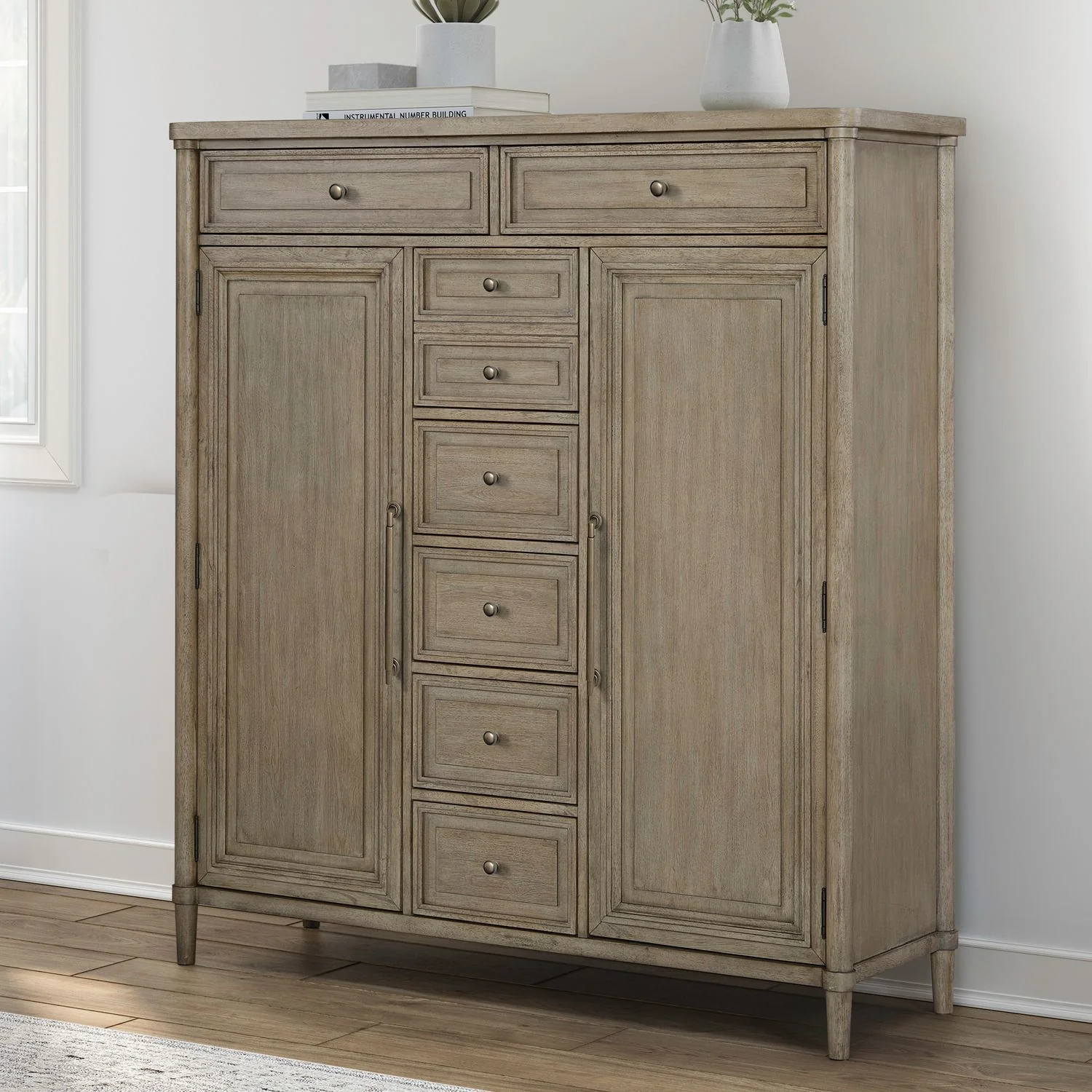 Rochelle Park – 2 Door 5 Drawer Chest – Smokey Taupe