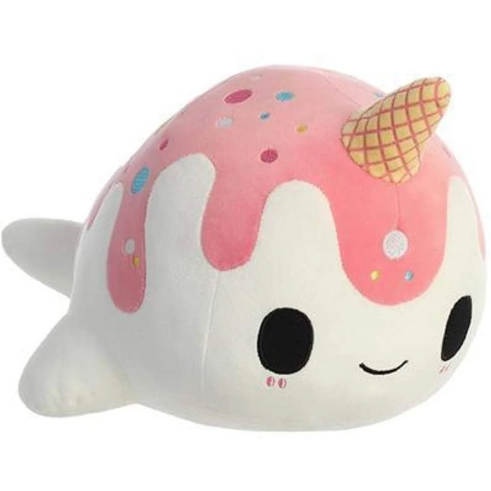 Tasty Peach Aurora 12.5" Vanilla-Berry Nomwhal Plush - Image 1