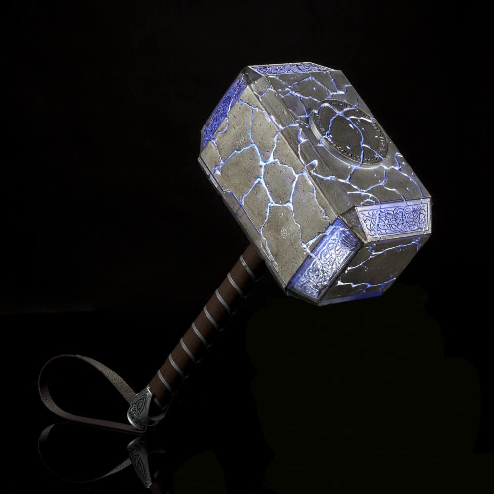 Hasbro Marvel Legends Series Thor Mjolnir Premium Electronic Roleplay Hammer with Lights and Sound FX - Image 2