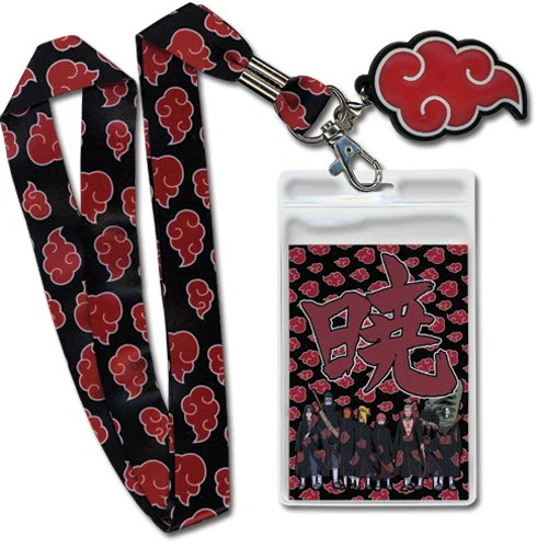 Naruto Shippuden Akatsuki Cloud Anime Lanyard Neck Strap Id Holder - Image 1