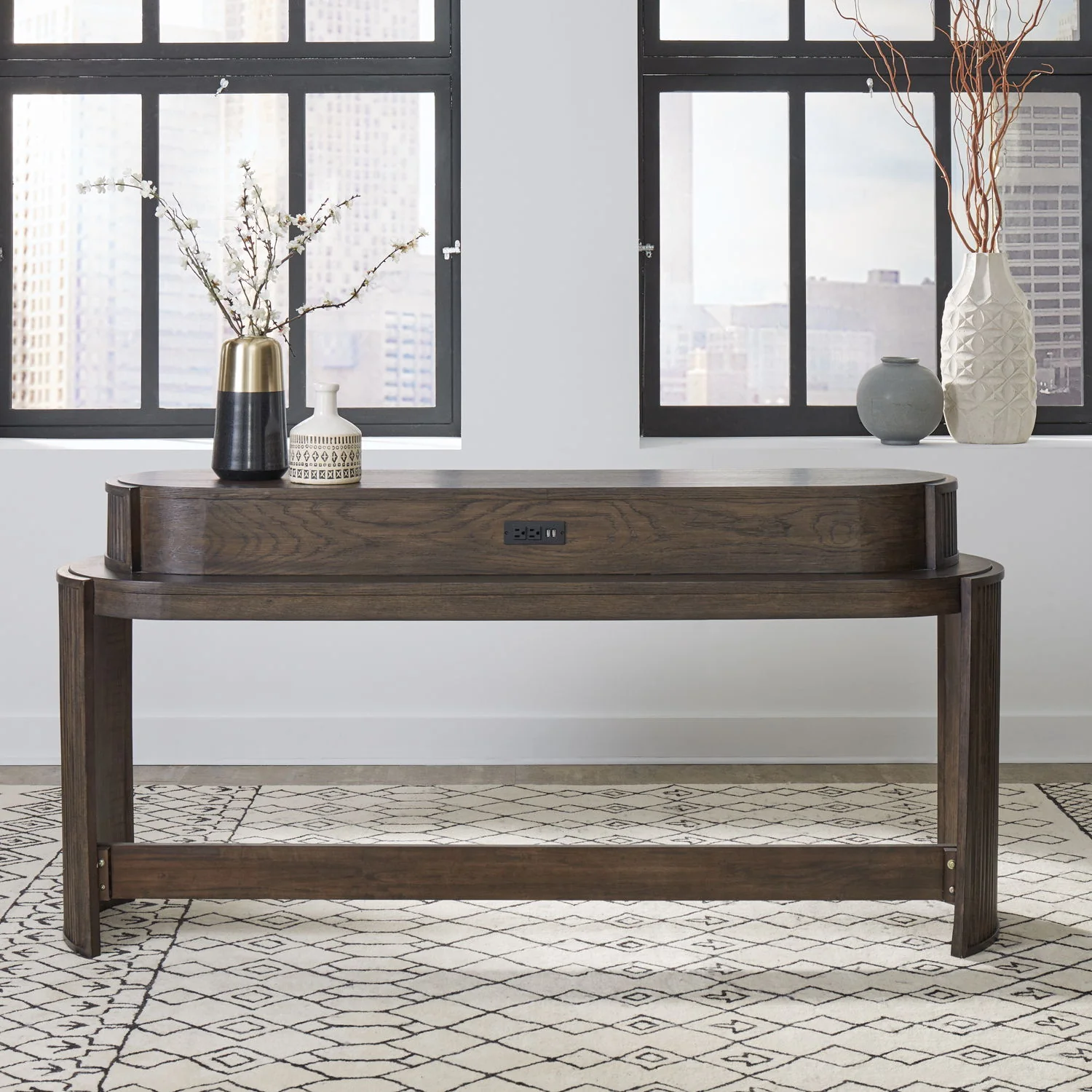 City View - Console Bar Table - Coffee Bean - Image 1