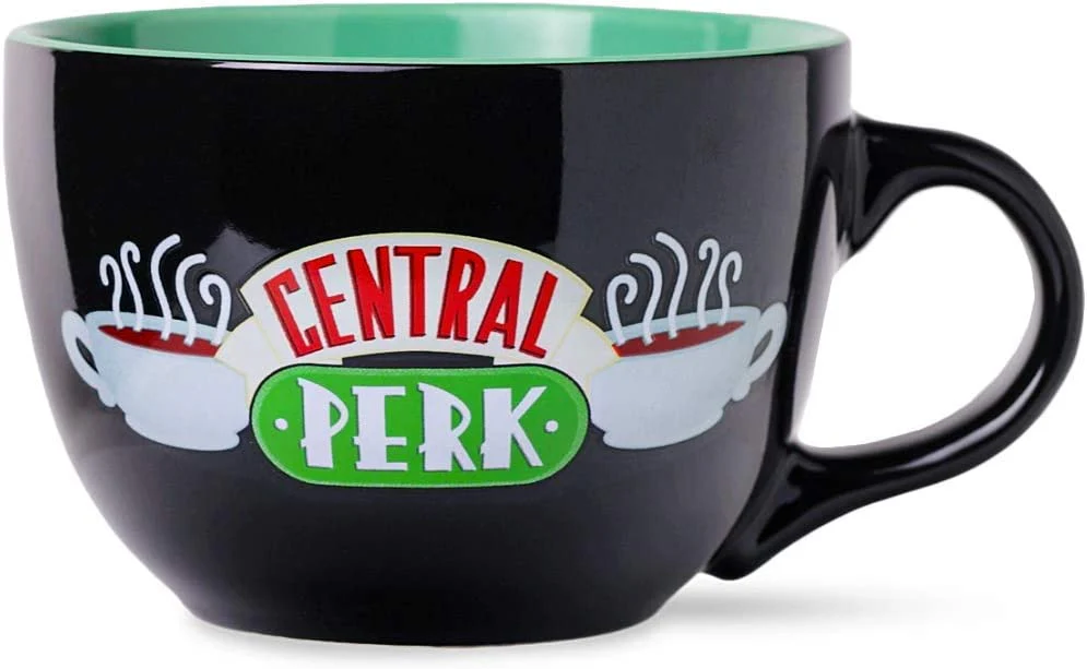 Friends Central Perk Logo Ceramic Soup Mug Coffee Mug 24 Oz Black - Image 1
