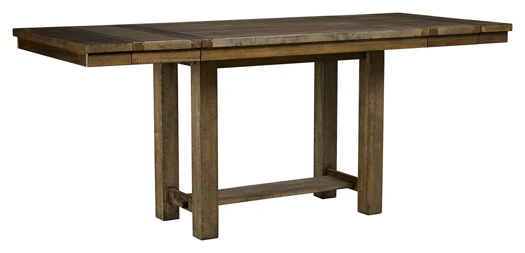 Moriville – Rectangular Dining Room Counter Extension Table – Grayish Brown