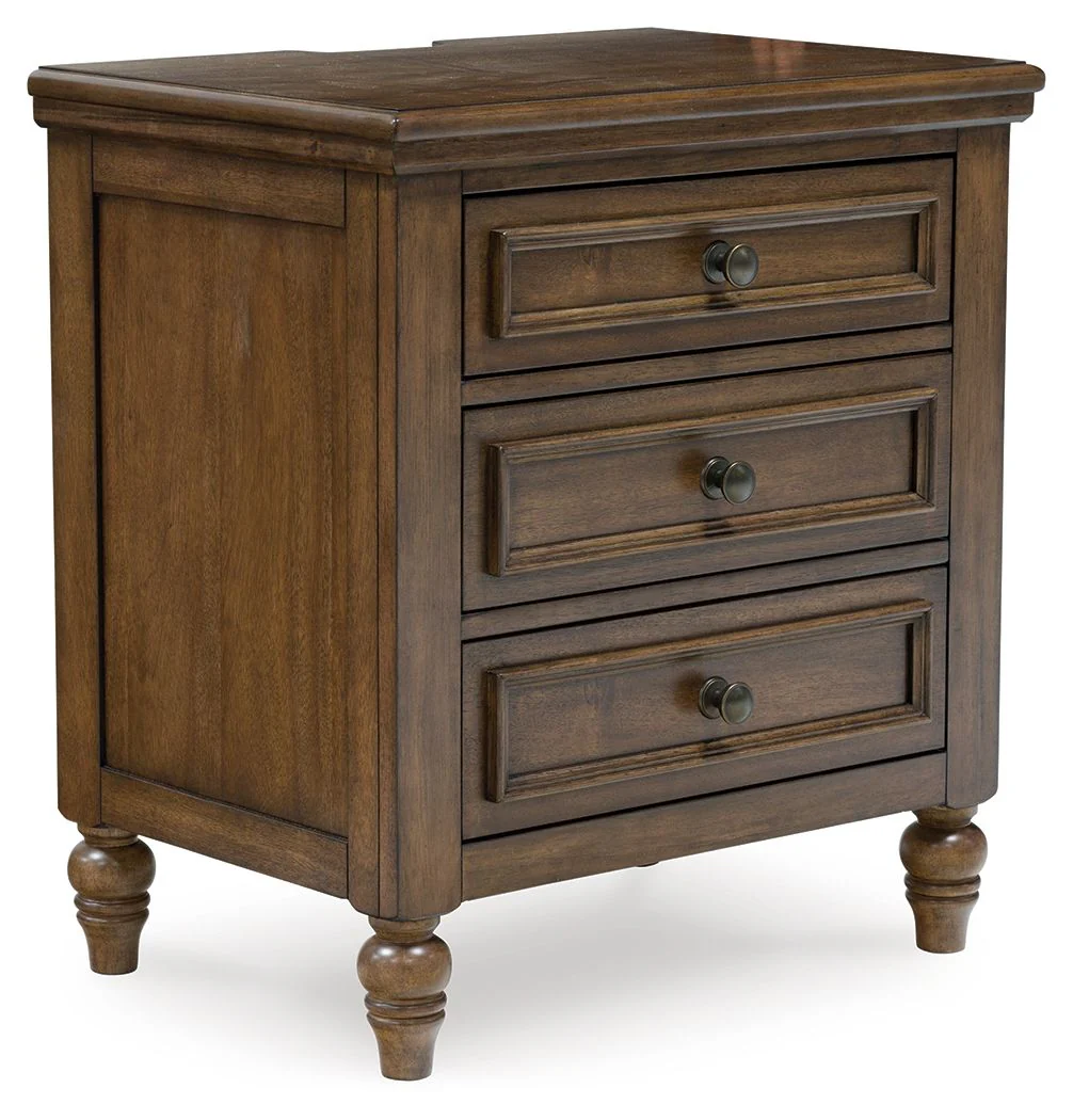 Sturlayne - Three Drawer Night Stand - Brown - Image 1