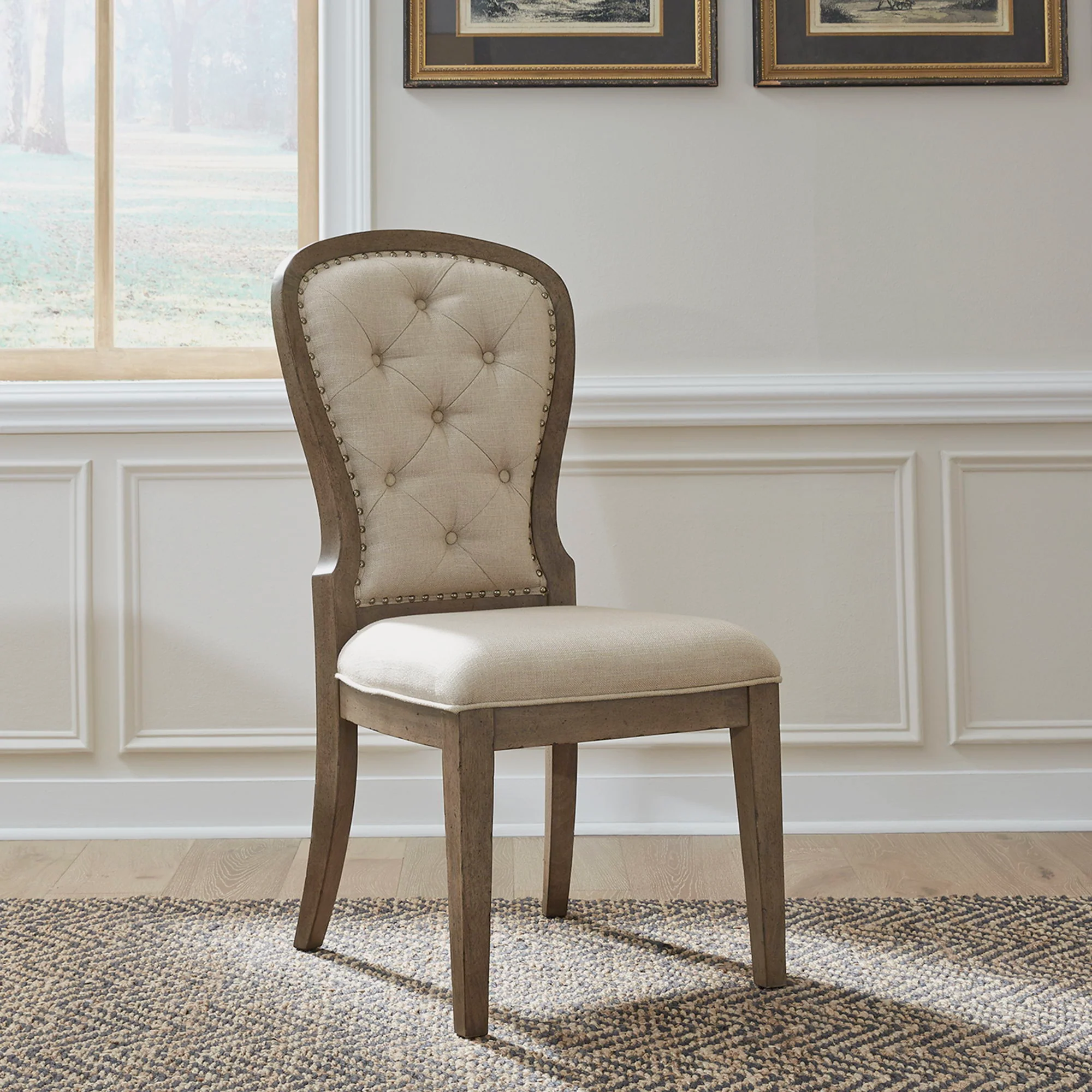 Americana Farmhouse - Upholstered Tufted Back Side Chair - Image 1