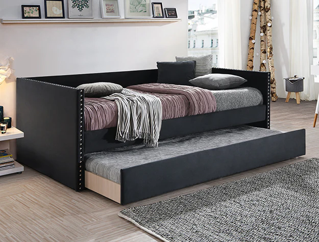 Sadie Black Velvet Daybed - Image 1