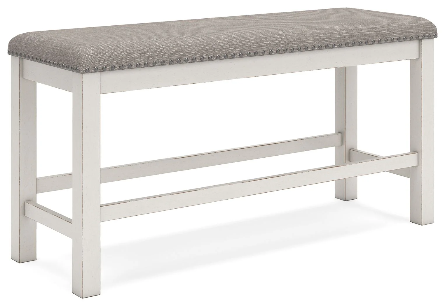 Robbinsdale – Dbl Counter Height Upholstered Dining Bench – Antique White