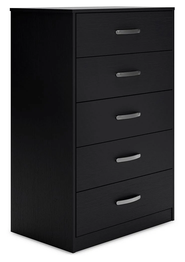 Finch – Five Drawer Chest – 46″ Height – Black