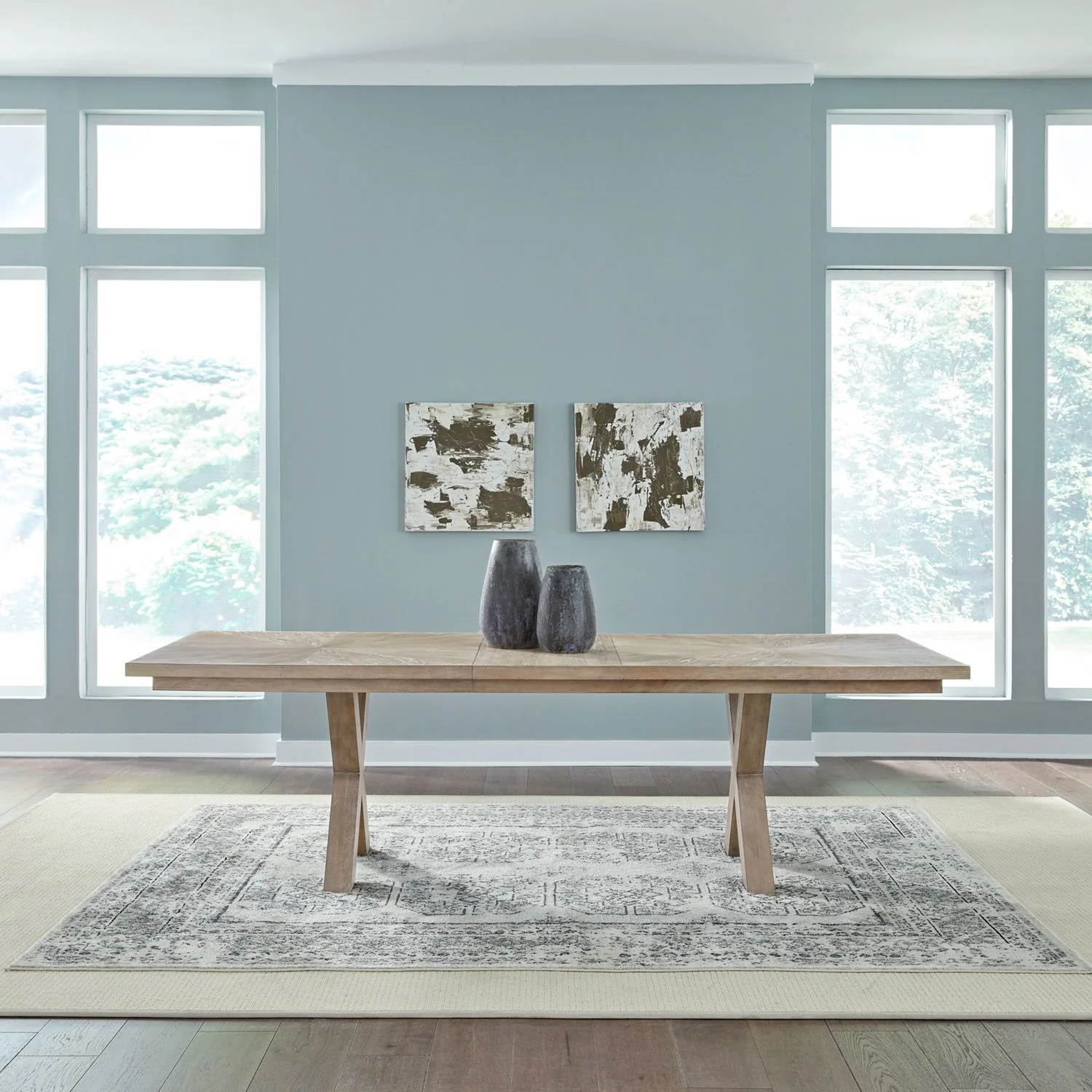 Brentwood - Double Pedestal Table - Sandstone - Image 1