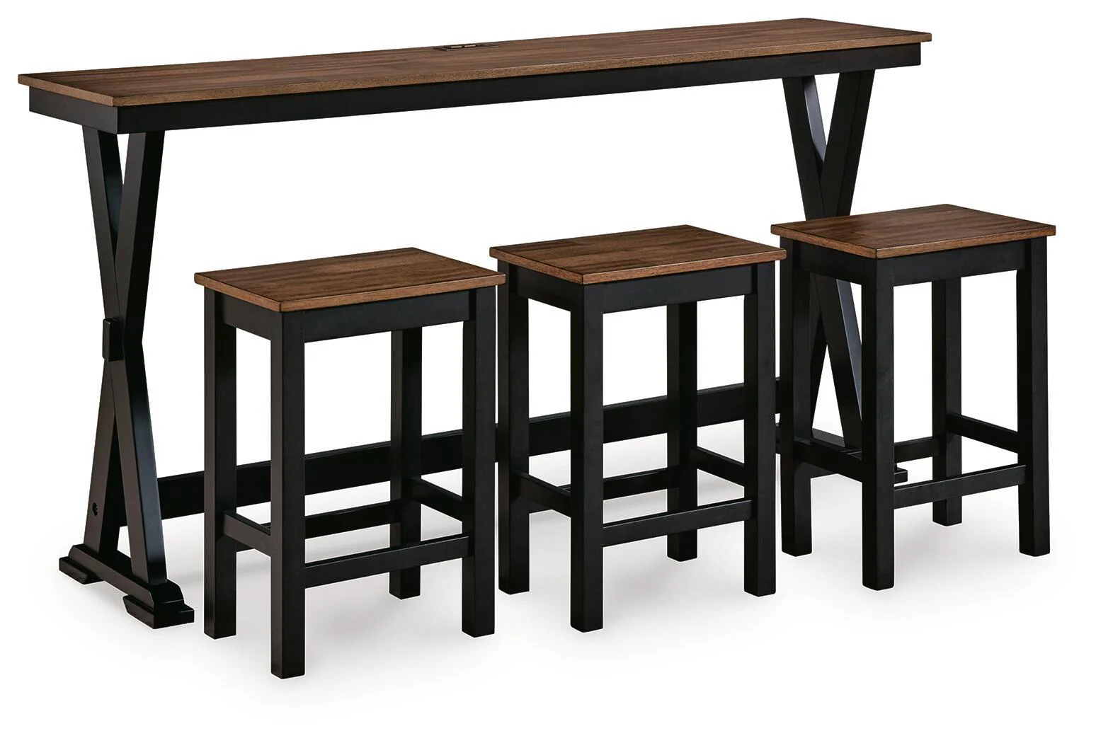 Wildenauer – Rectangular Dining Room Counter Table Set (Set of 4) – Brown / Black