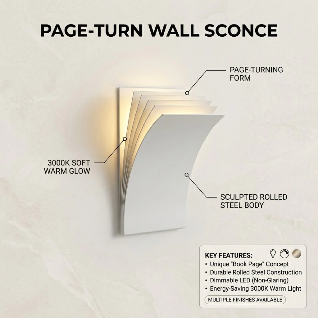 Open Book Ambient Wall Sconce Light - Image 3