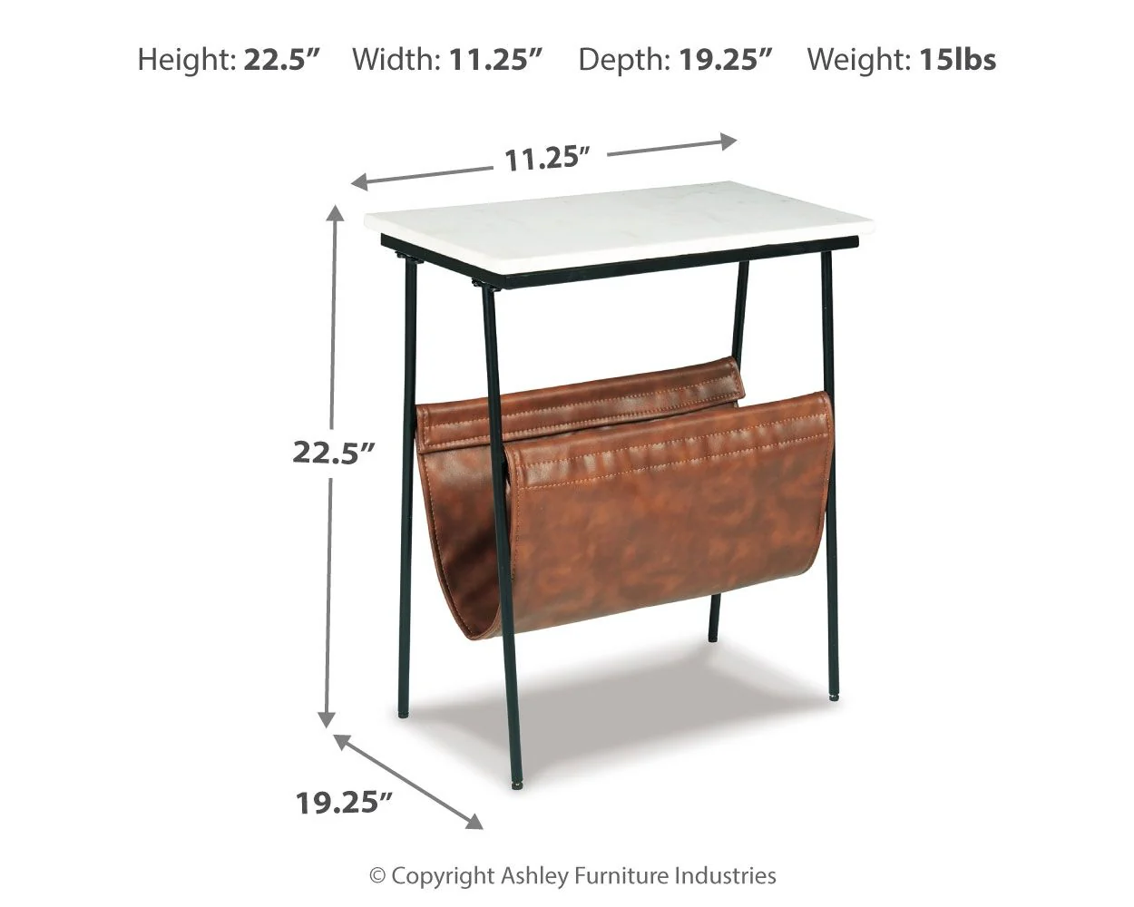 Etanbury - Accent Table - Brown / Black / White - Image 3