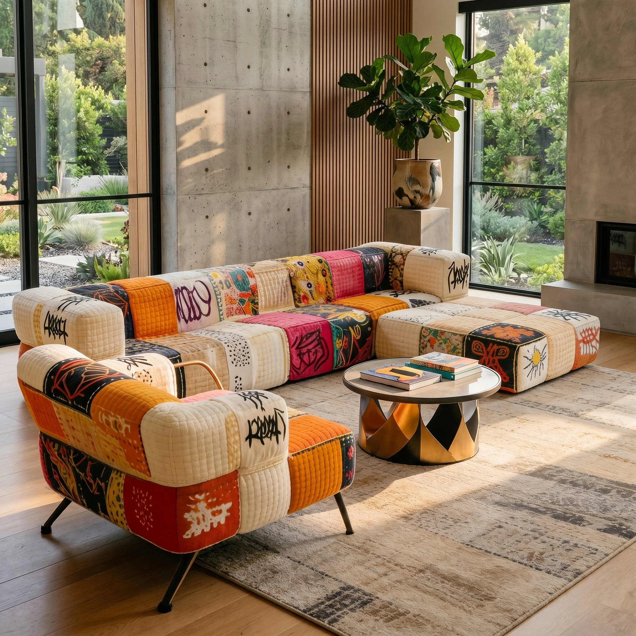 Bohema Artistic Patchwork Sectional Living Sofa - Image 2