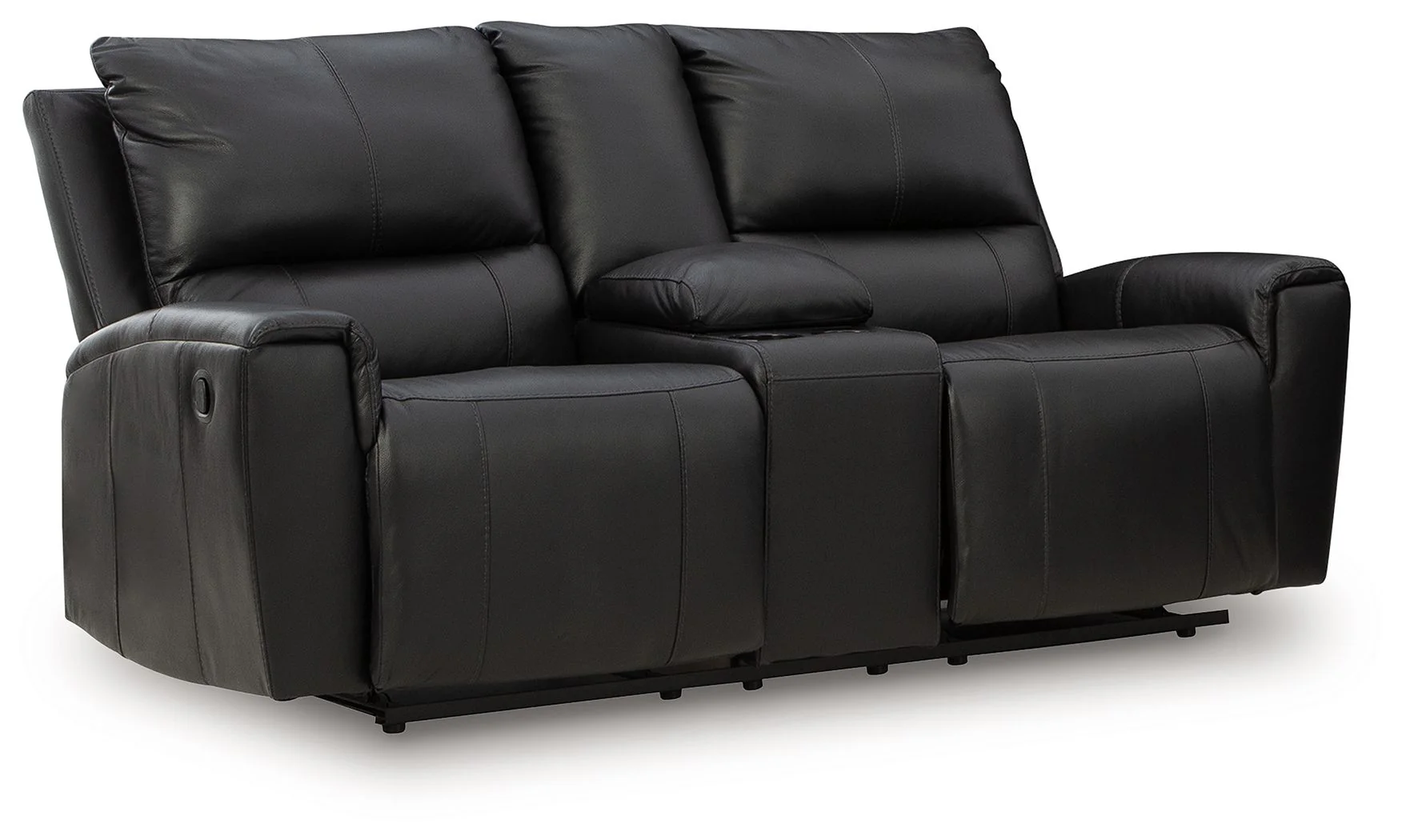 Glossmore – Reclining Loveseat With Console – Black