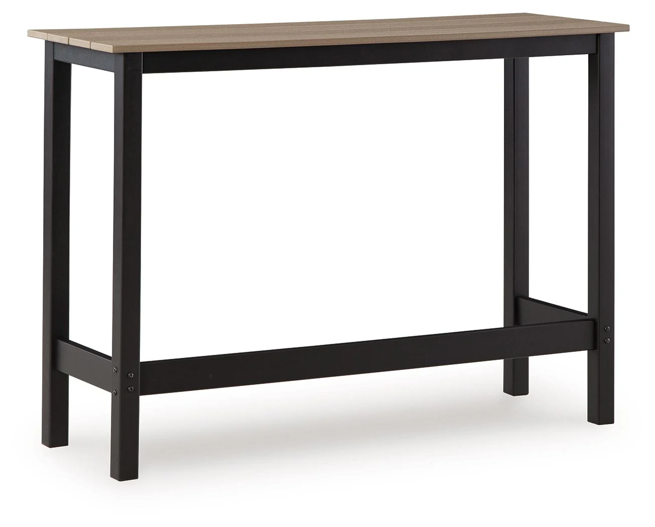 Shoreline Beach - Outdoor Counter Table And 2 Barstools (Set of 3) - Black / Beige - Image 2