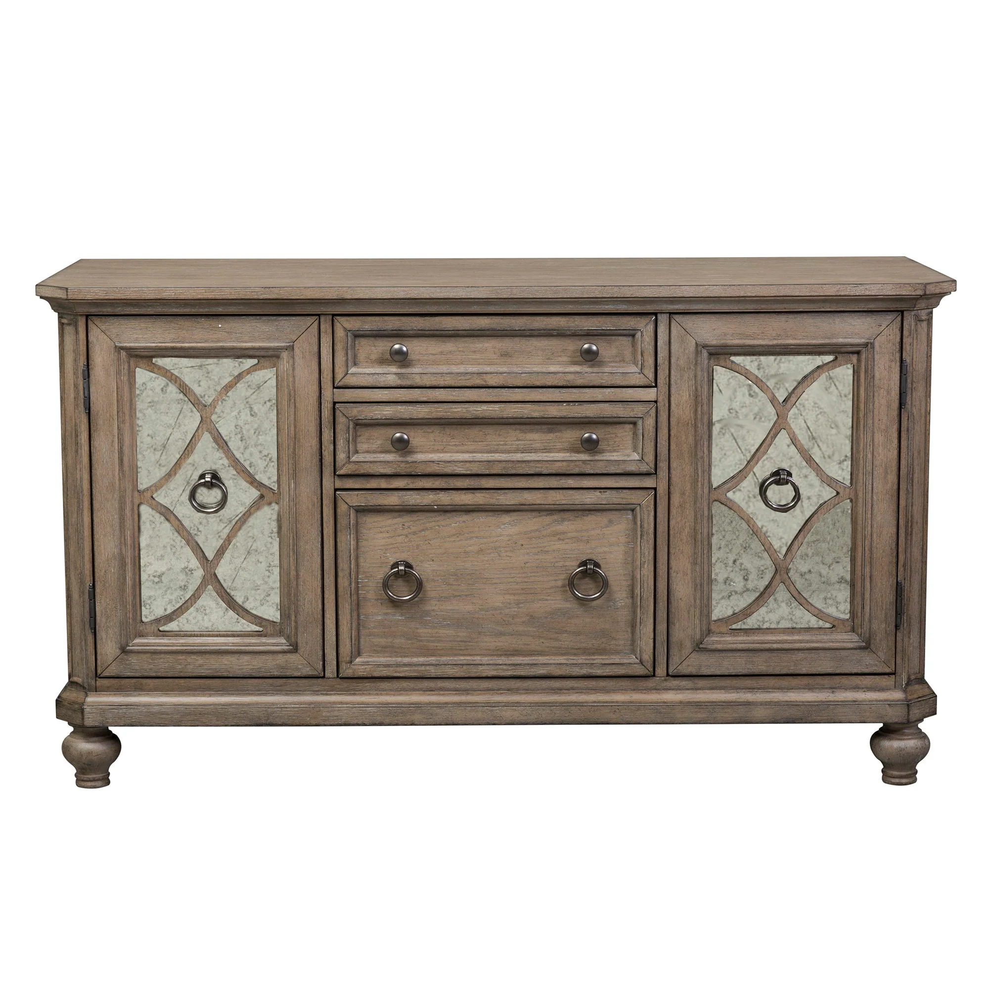 Simply Elegant - 3 Piece Home Office Set (Desk & Hutch Set) - Heathered Taupe - Image 3