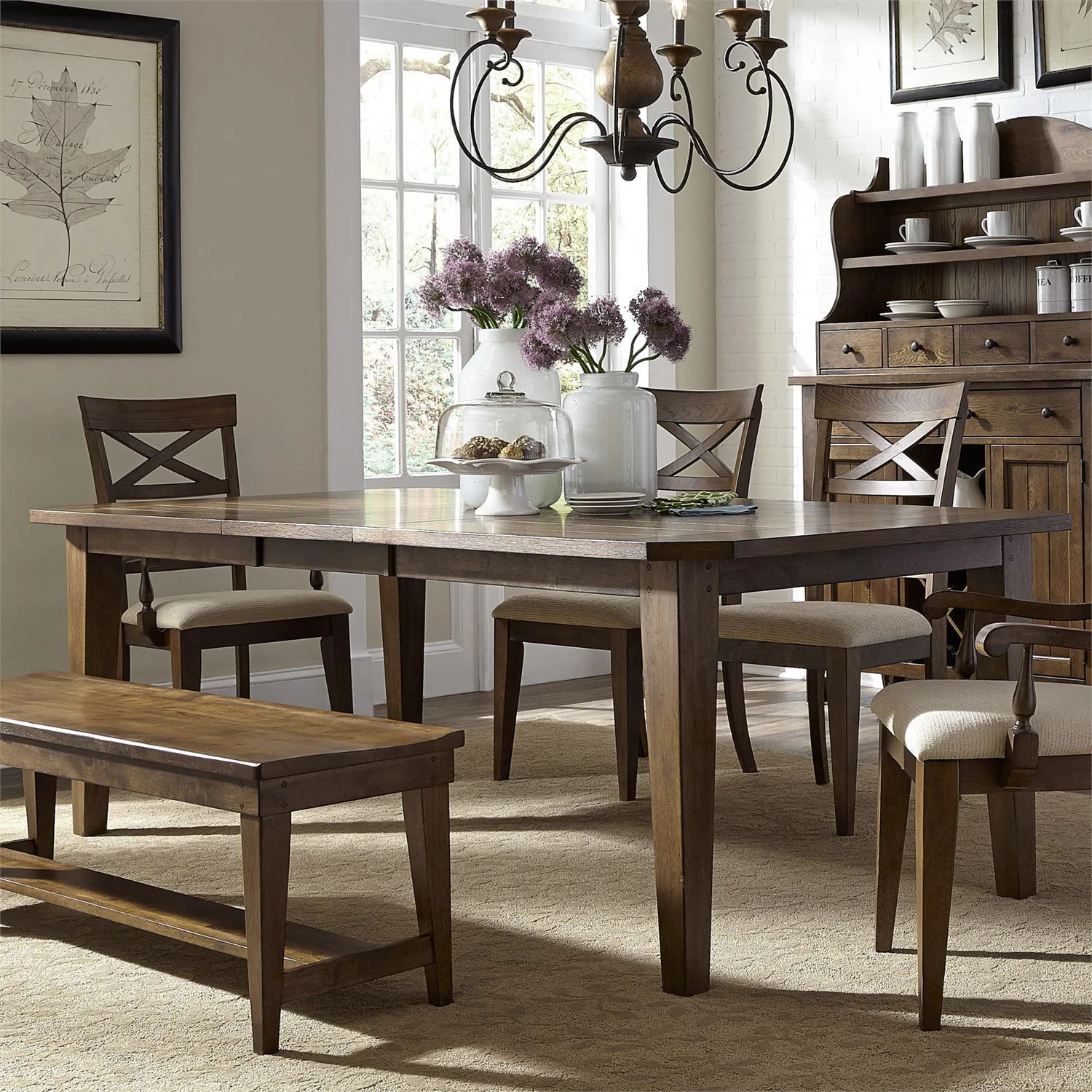 Hearthstone Ridge - Rectangular Leg Table - Dark Brown - Image 1