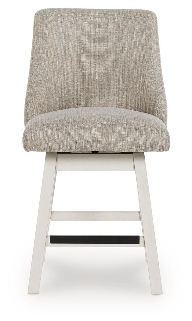 Robbinsdale - Upholstered Swivel Curved Back Barstool (Set of 2) - Antique White - Image 2