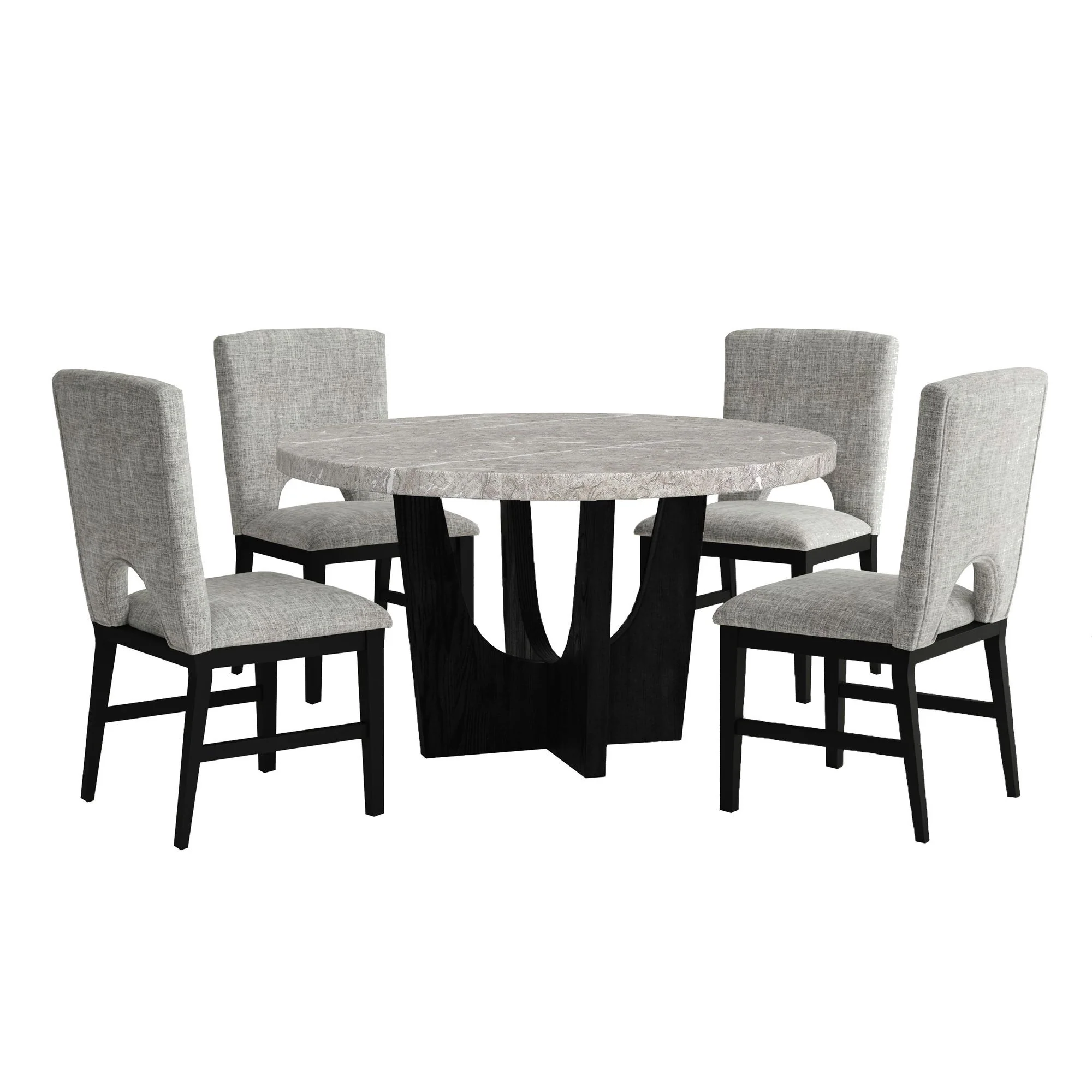Oregon - 5 Piece Standard Height Dining Set (Round Table And Four Chairs) - Image 2