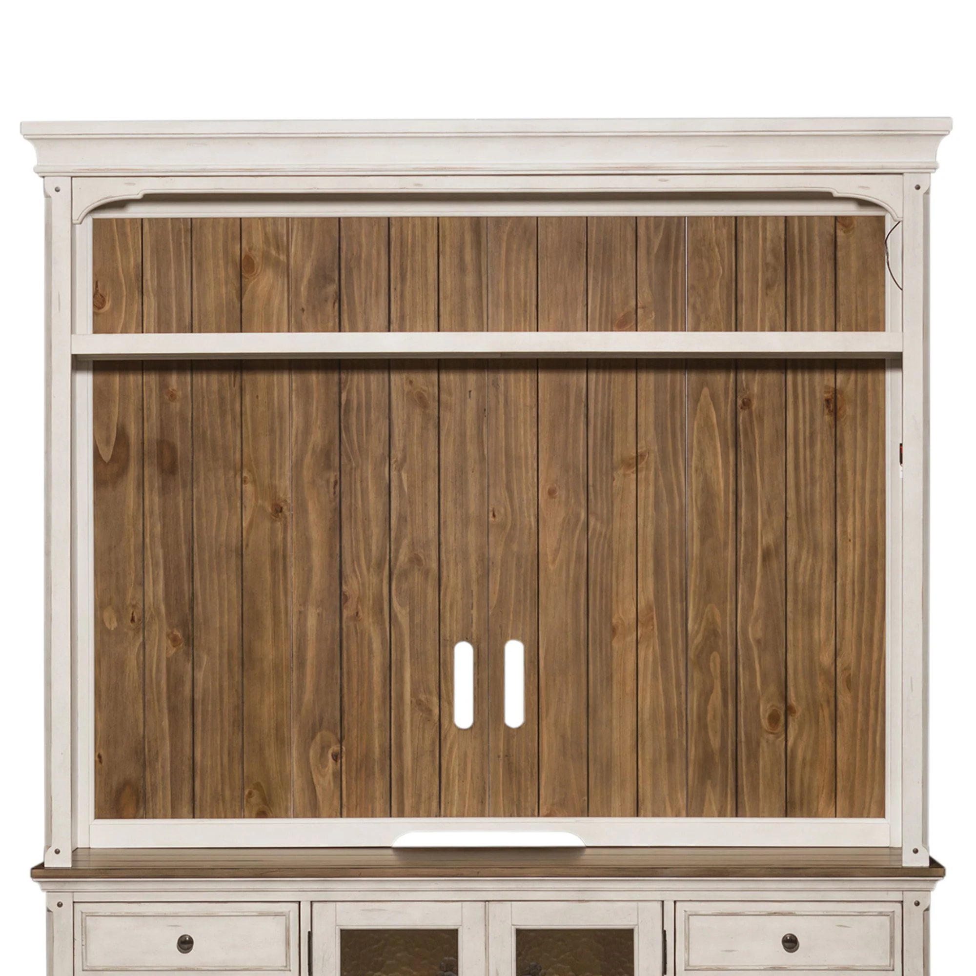 Morgan Creek - Entertainment Hutch - Antique White / Wirebrushed Tobacco Accents - Image 3