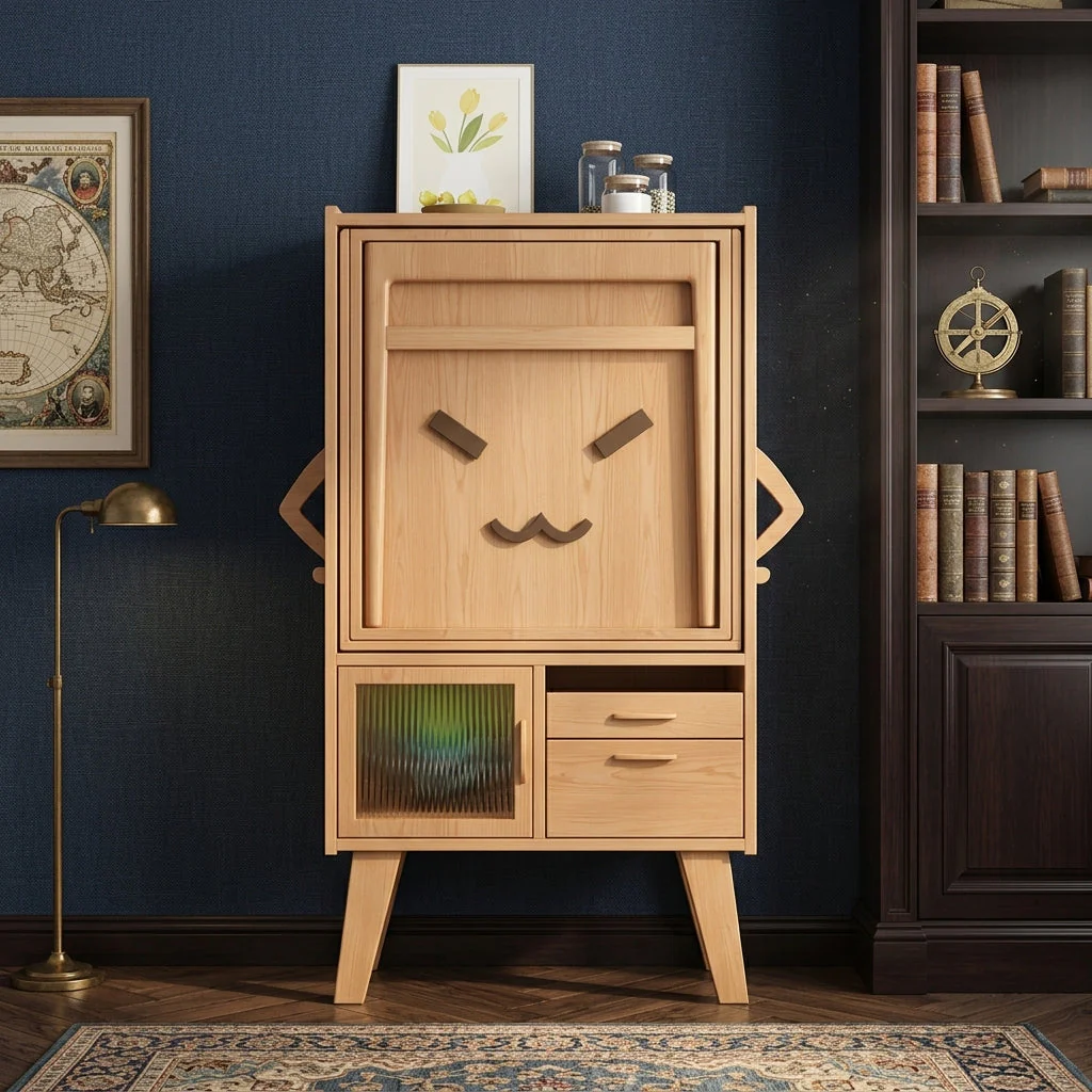 Hideaway Smile Folding Dining Table Storage Cabinet - Image 1