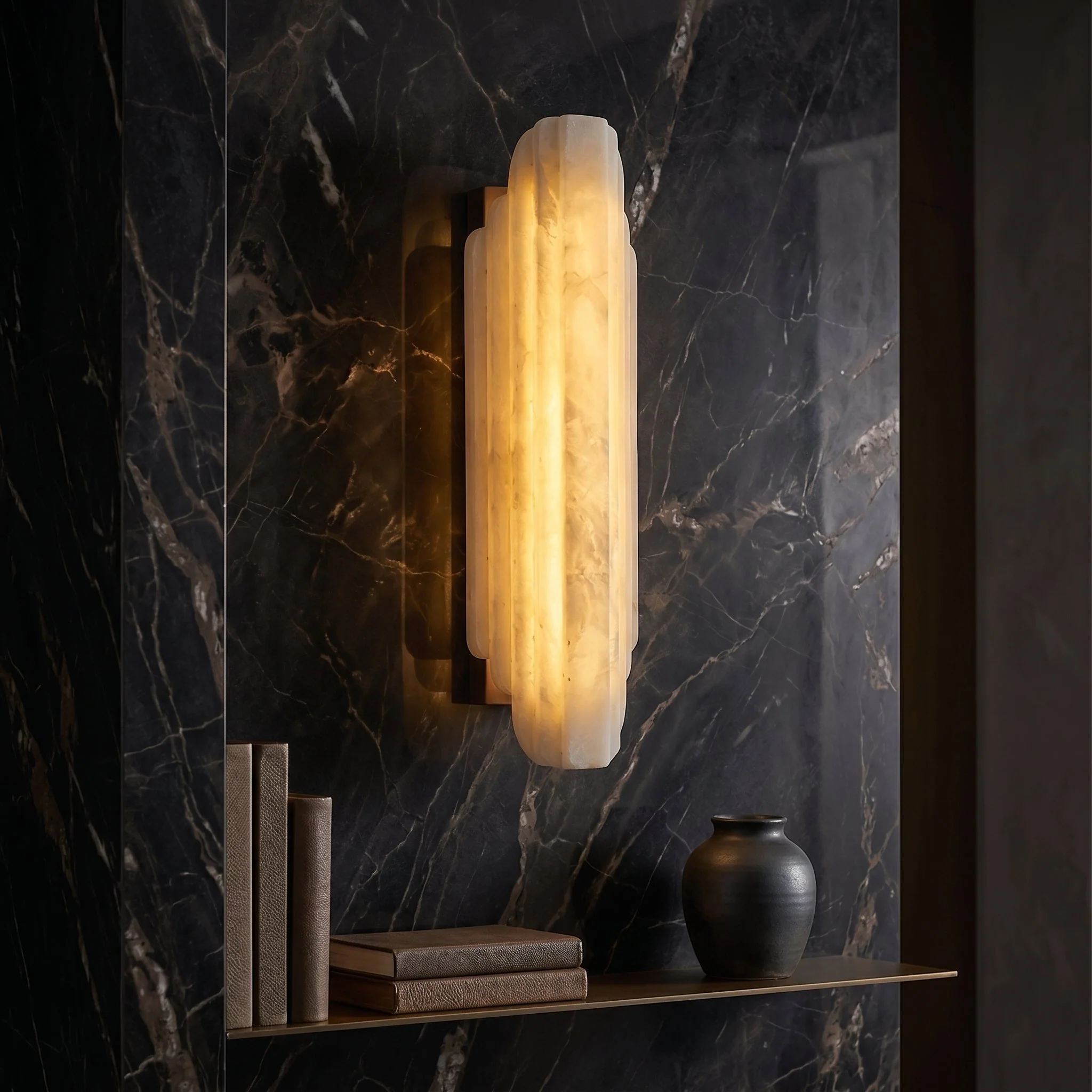 Art Deco Marble LED Wall Sconce Lamp - Image 1