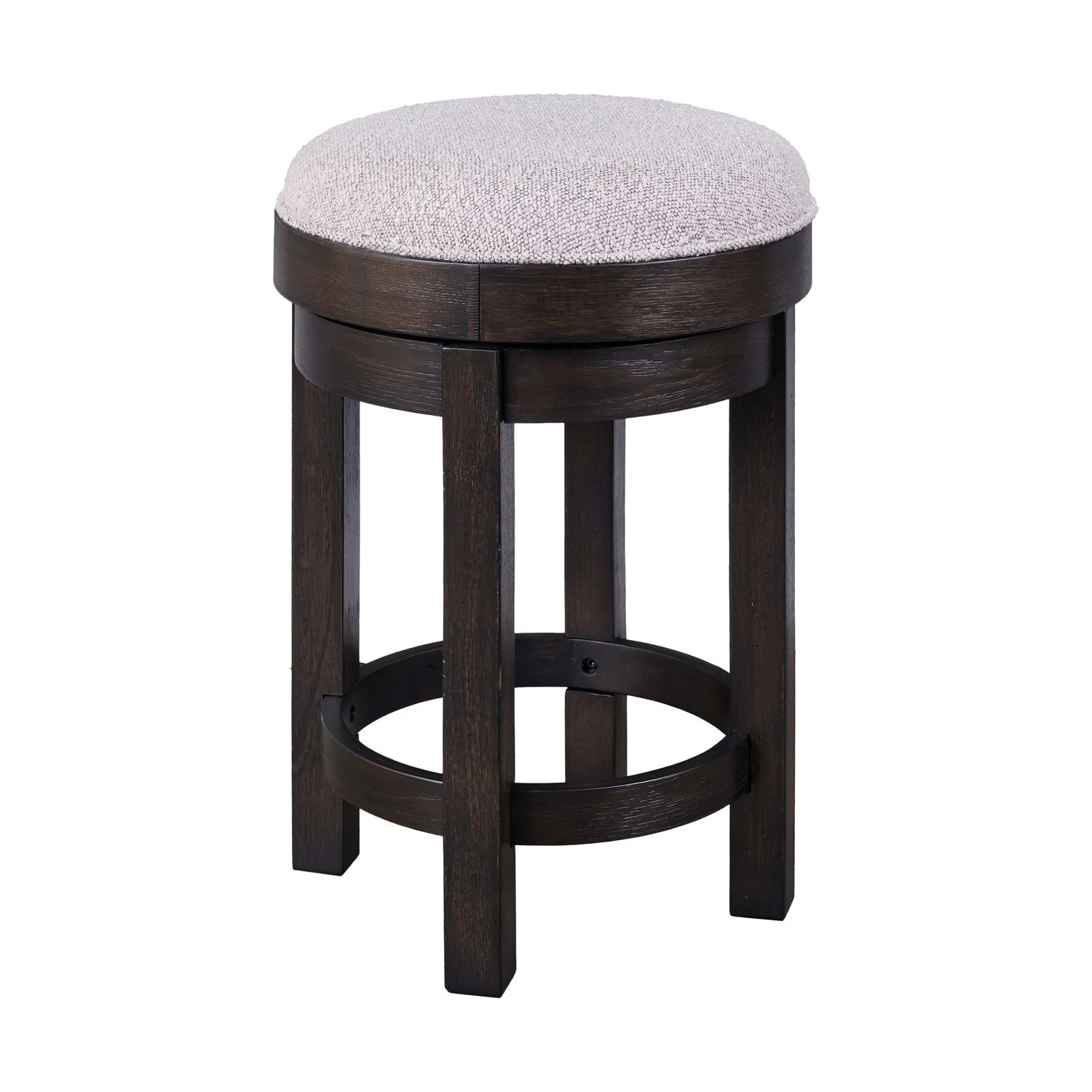 Weston - Upholstered Swivel Console Stool - Peppercorn - Image 3