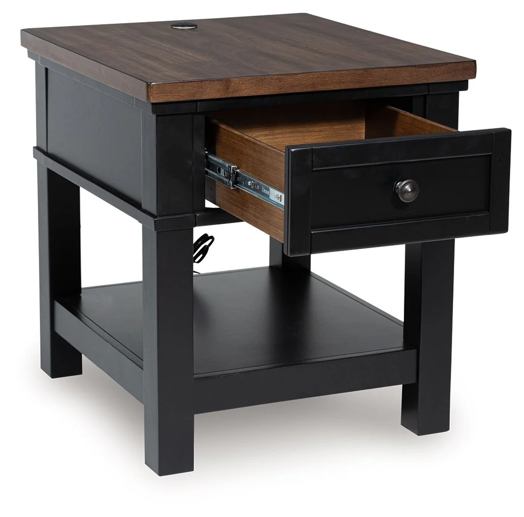Wildenauer - Rectangular End Table - Brown / Black - Image 2