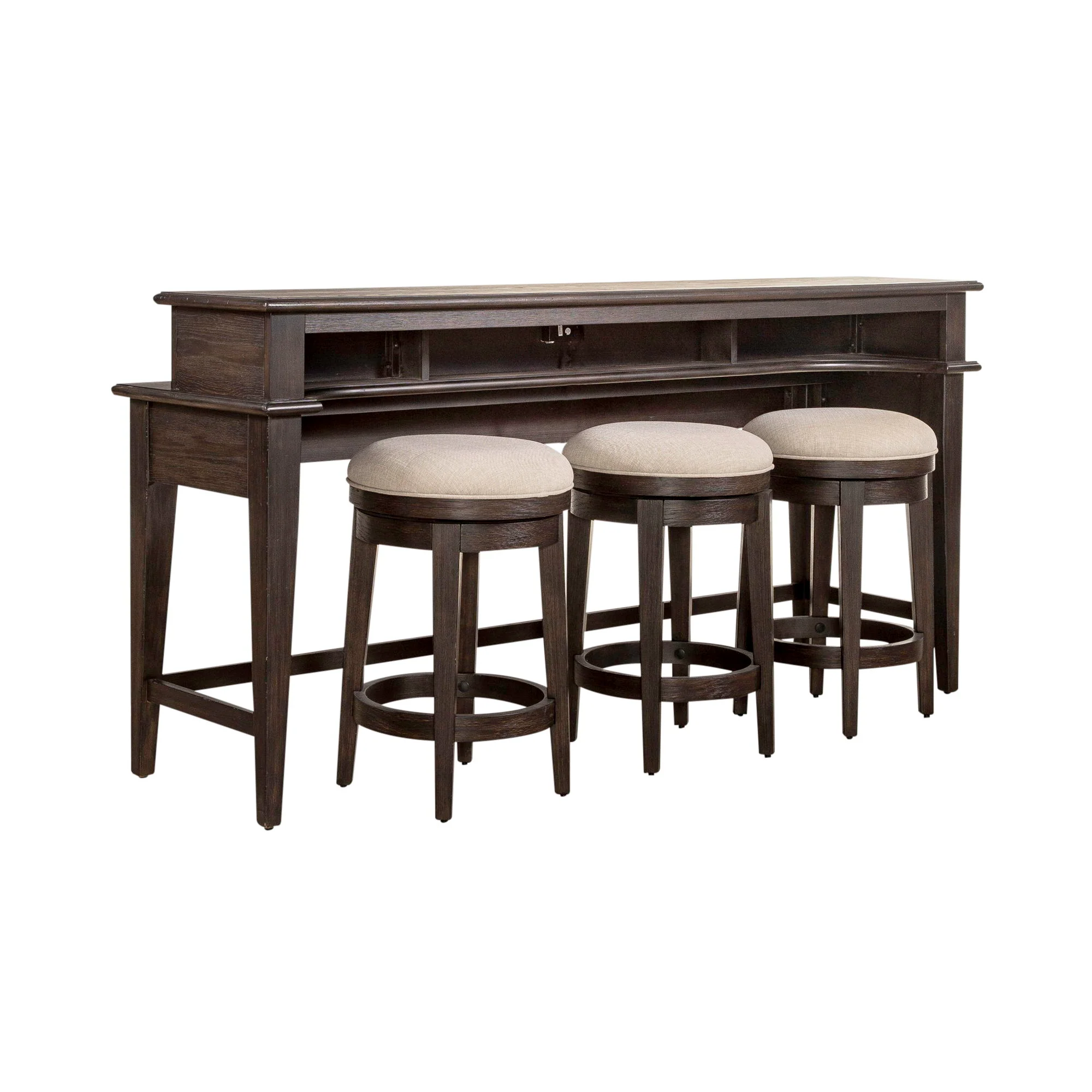 Mill Creek - 4 Piece Console Set (Bar Console & 3 Stools) - Peppercorn - Image 2
