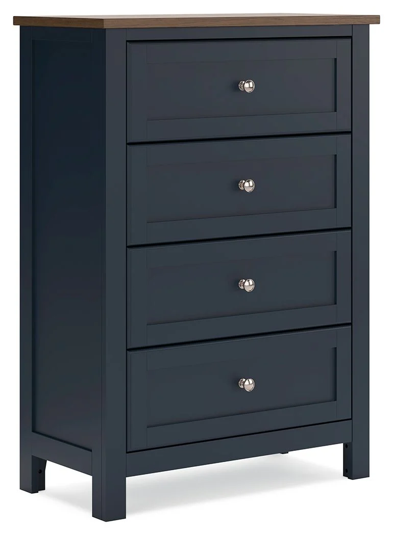 Landocken - Four Drawer Chest - Brown / Blue - Image 1