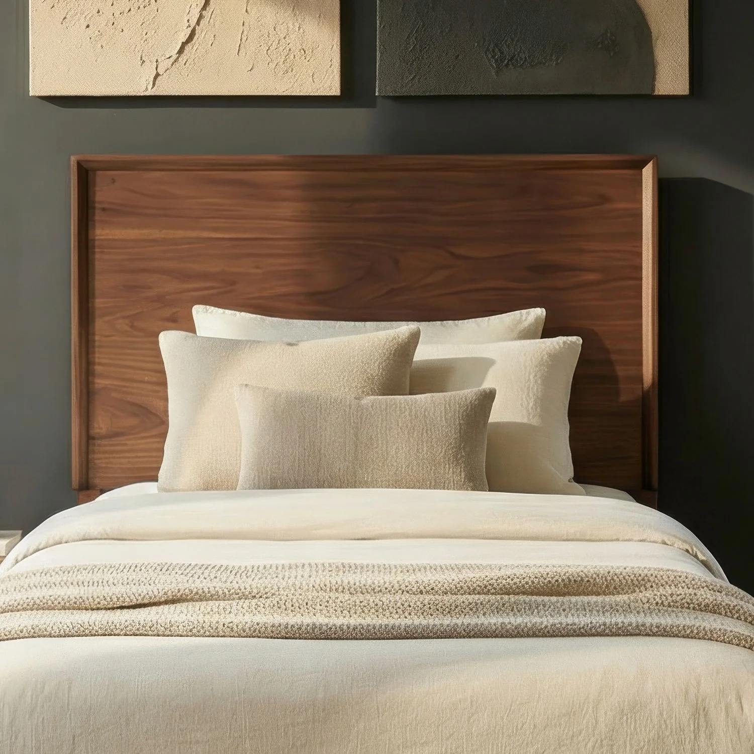 Century Modern – Twin Panel Headboard – Satin Walnut