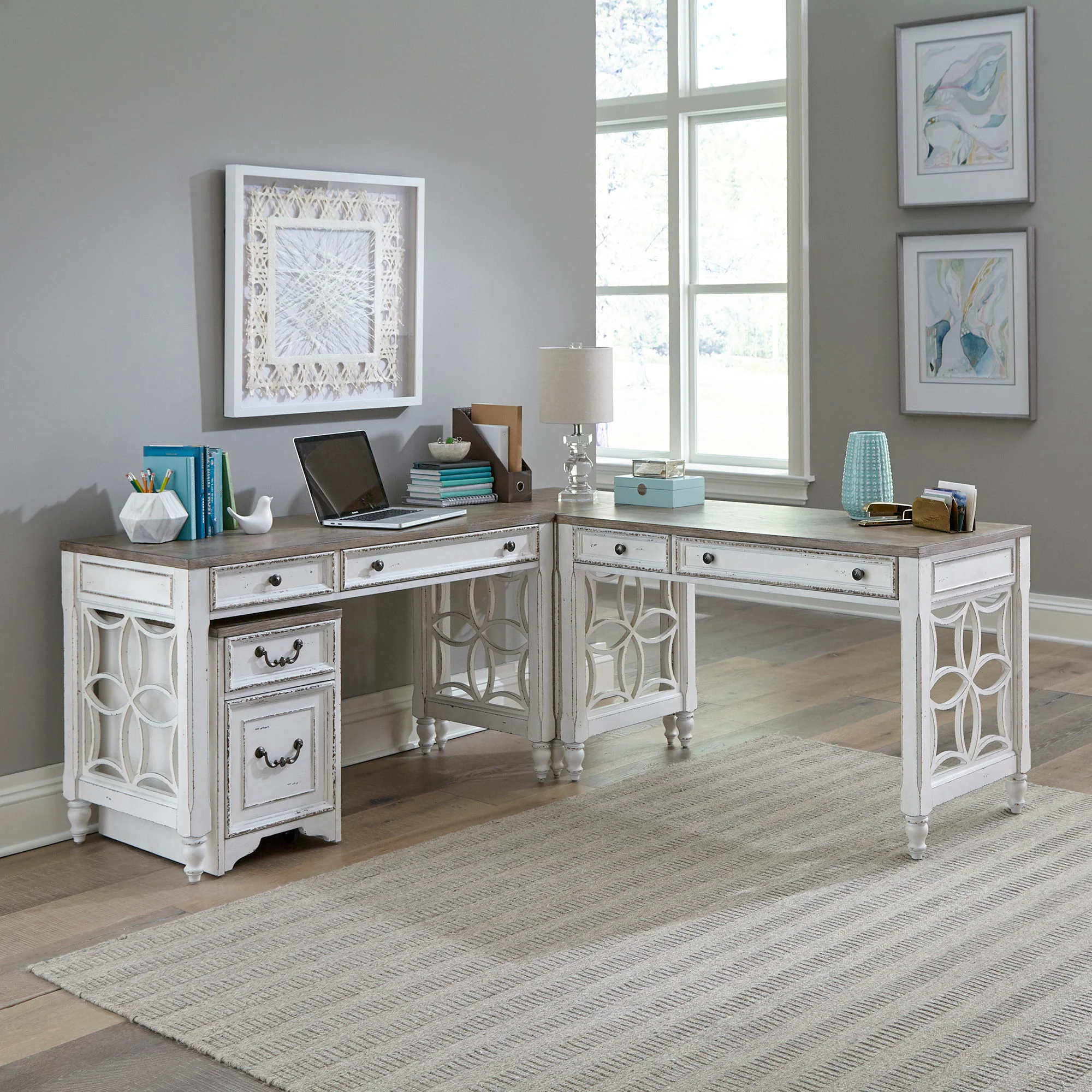 Magnolia Manor - L Shaped Desk Set - Image 3