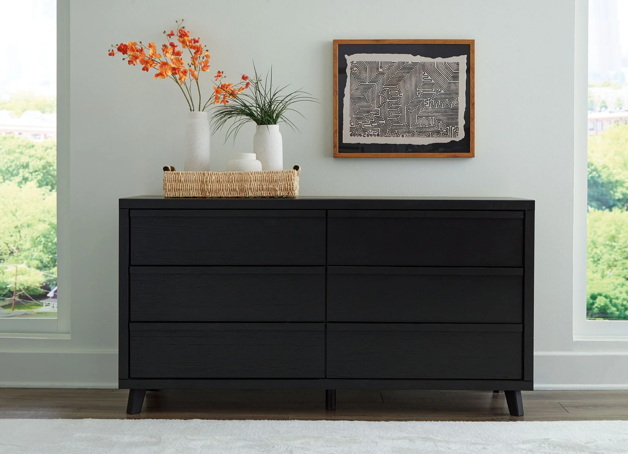Danziar - Six Drawer Dresser - Black - Image 2