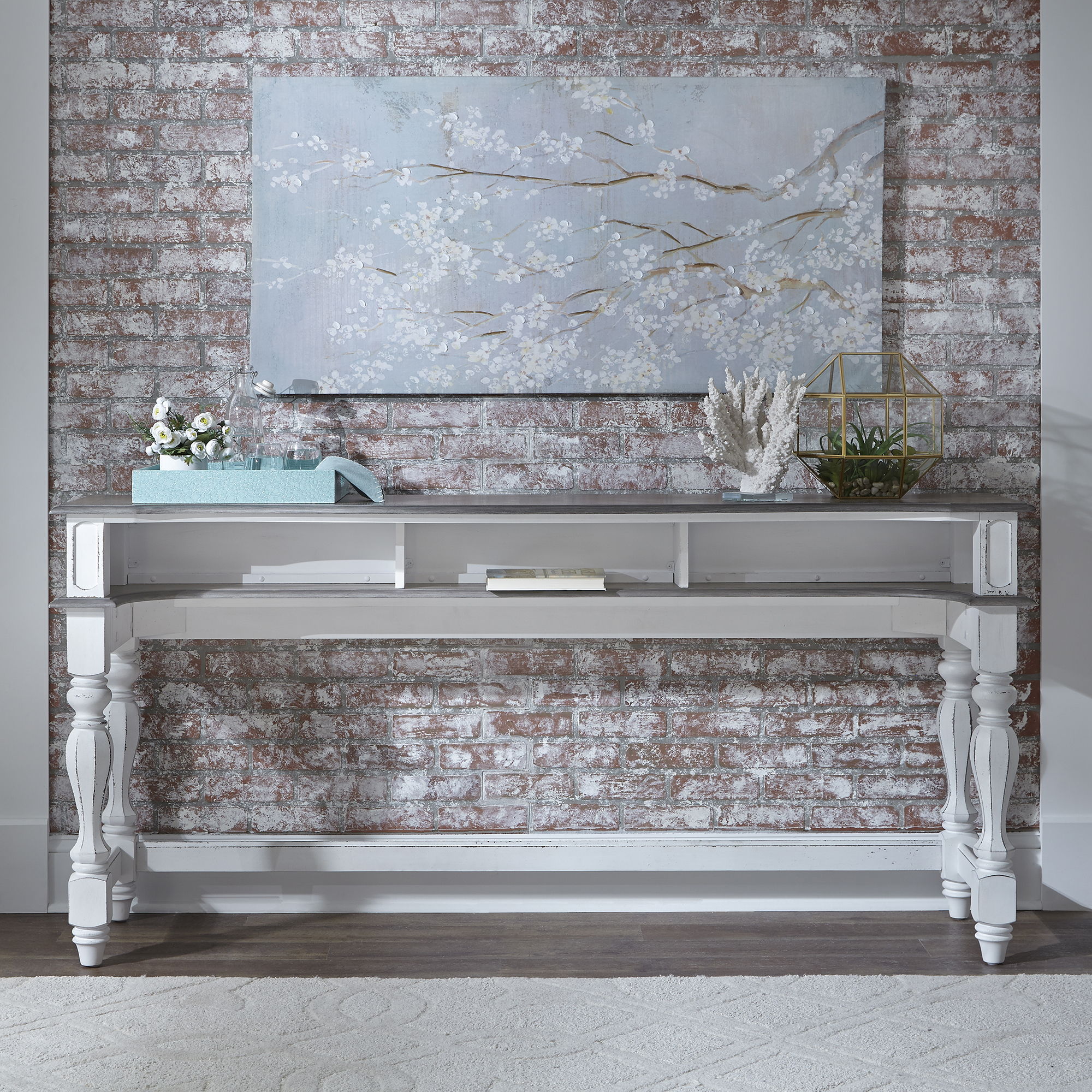 Magnolia Manor - Console Bar Table - Antique White - Image 3