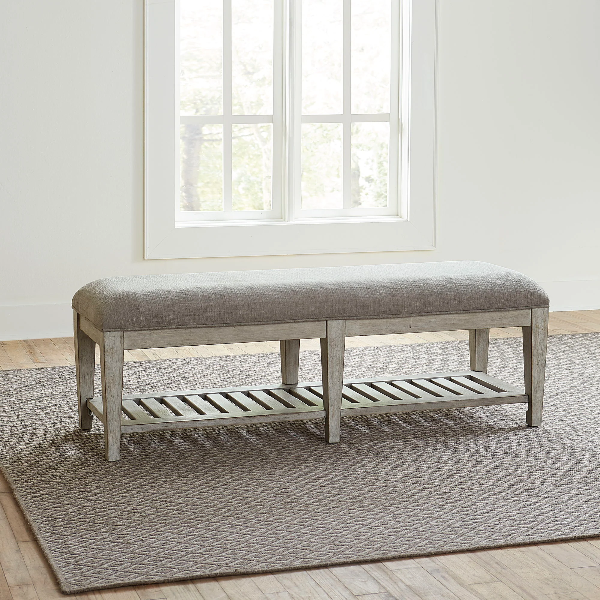 Heartland - Bed Bench - Antique White / Tobacco Tops - Image 2