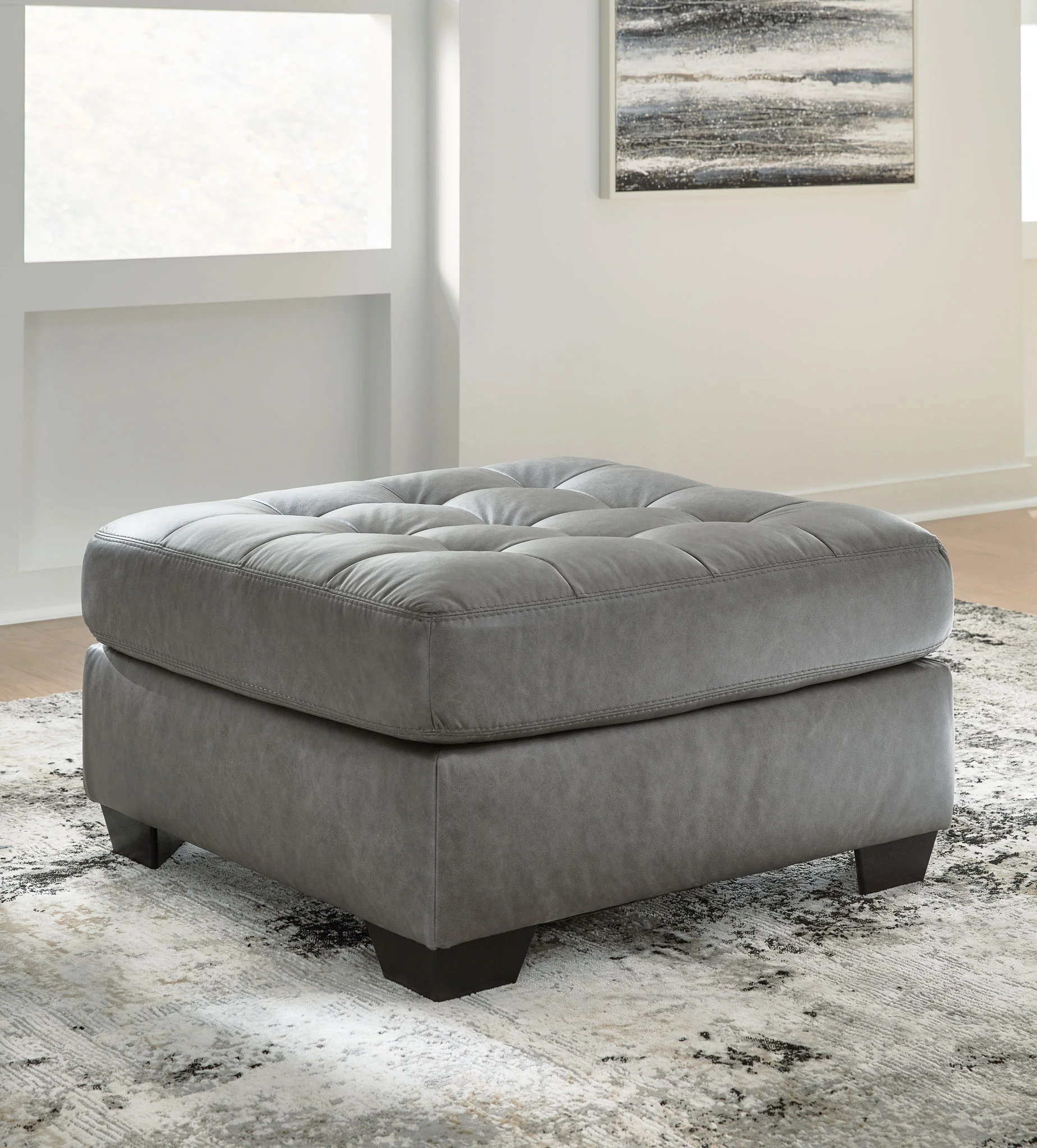 Clairette Court - Oversized Accent Ottoman - Alloy - Image 2