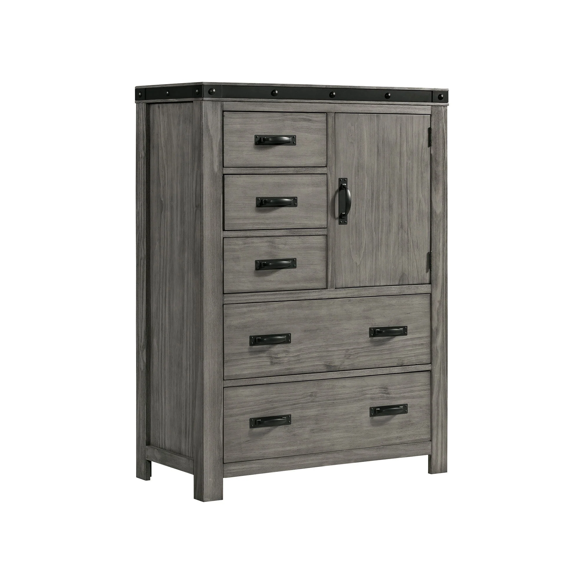 Wade – 5-Drawer Gentlemen Chest – Black Finish